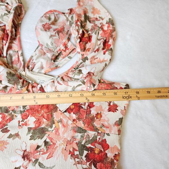CATO Spring Floral Dress Size Medium Gorgeous Feminine Flutter Sleeve V Neck - Picture 11 of 12